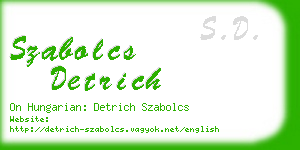 szabolcs detrich business card